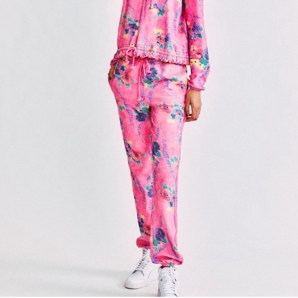 LoveShackFancy x Beach Riot Banded Sweatpants Joggers Pink Size Large